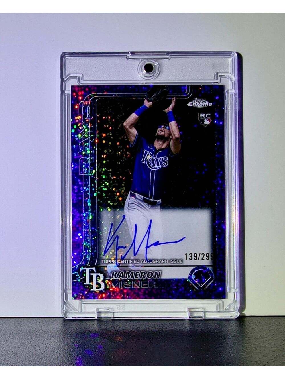 Kameron Misner Rookie 2025 MLB Topps Chrome Purple Sparkle Refractor Auto /299